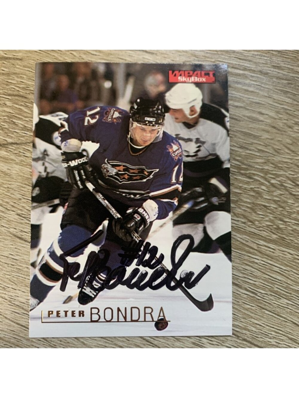1995-96 SkyBox Impact #174 Peter Bondra AUTOGRAPH TTM(Through The Mail)
